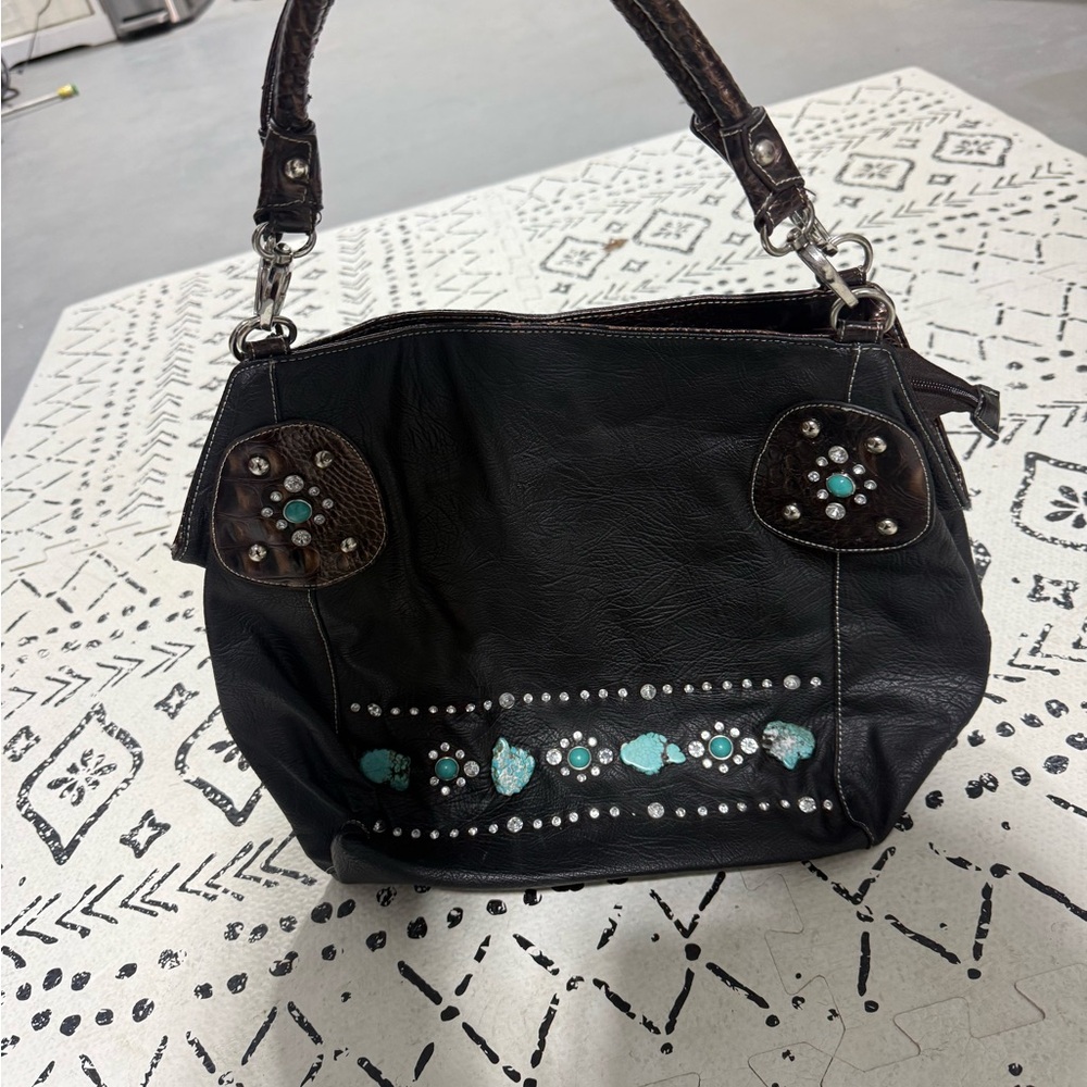 Stylish Black and Turquoise Women's Bag